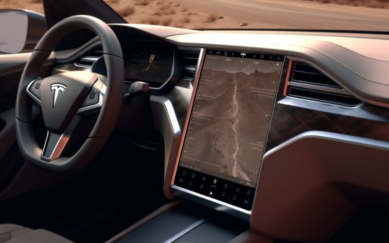 Inspecting-tesla-touch-screen